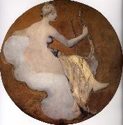 Galland Pierre Victor Esquisse peinte,la Musique ou Joueuse de lyre oil painting on canvas